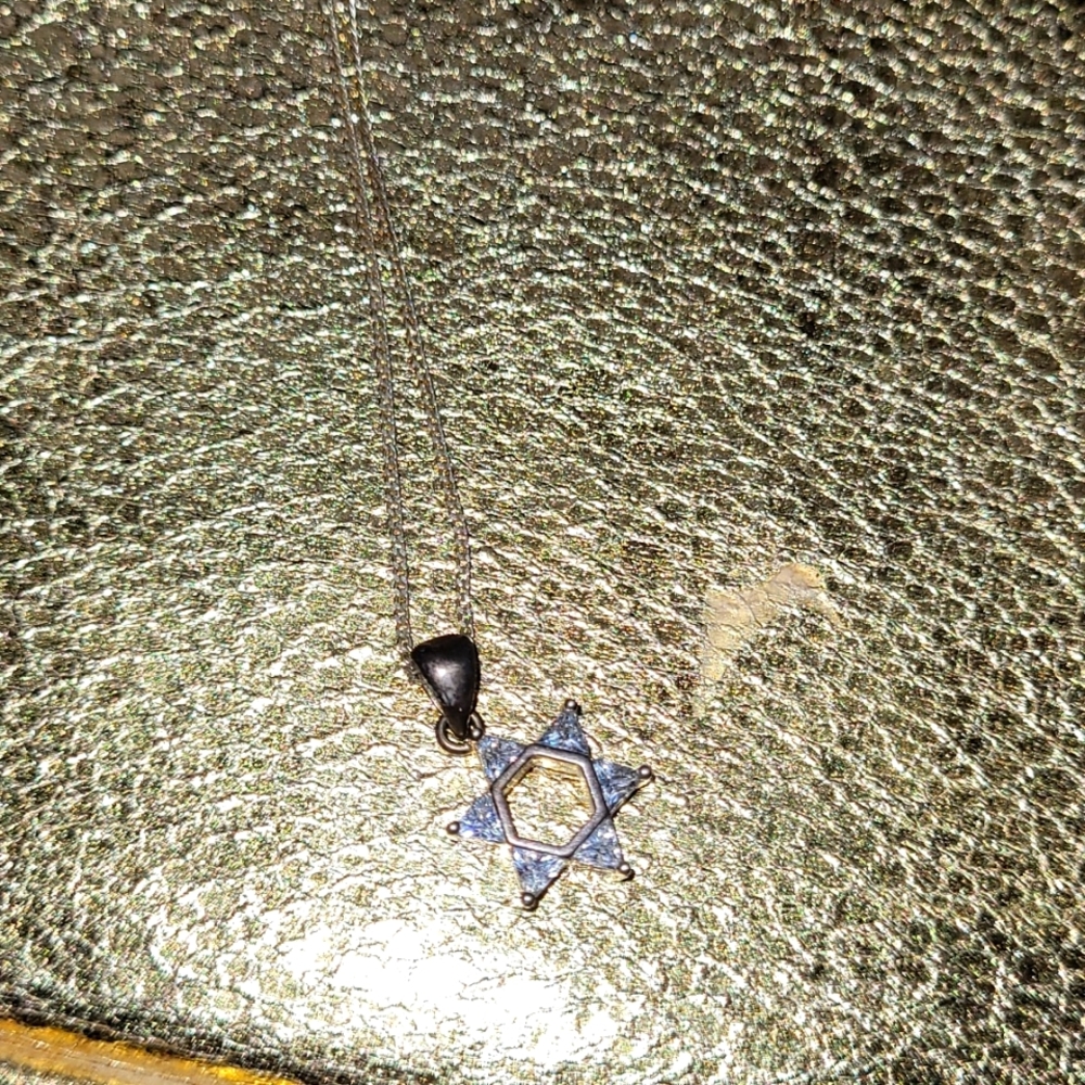Sterling silver Diamond Star of David necklace